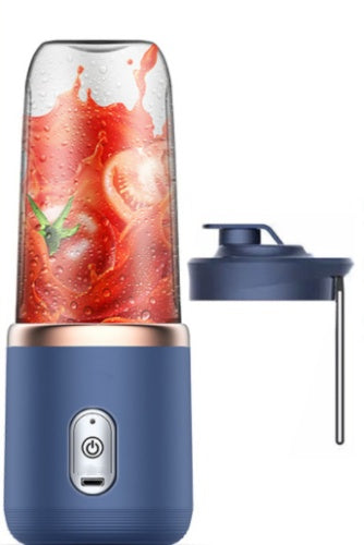 Navy portable blender with travel lid